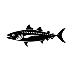 king mackerel icon, king mackerel silhouette vector illustration-simple silhouette illustration of king mackerel, perfect for king mackerel logos and icons
