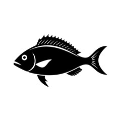 scup porgy icon, scup porgy silhouette vector illustration-simple silhouette illustration of scup porgy, perfect for scup porgy logos and icons