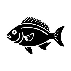scup porgy icon, scup porgy silhouette vector illustration-simple silhouette illustration of scup porgy, perfect for scup porgy logos and icons