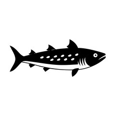 king mackerel icon, king mackerel silhouette vector illustration-simple silhouette illustration of king mackerel, perfect for king mackerel logos and icons