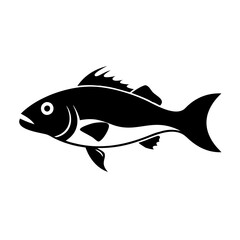 sea bass icon, sea bass silhouette vector illustration-simple silhouette illustration of sea bass, perfect for sea bass logos and icons