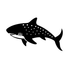 whale shark icon, whale shark silhouette vector illustration-simple silhouette illustration of whale shark, perfect for whale shark logos and icons