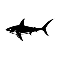 thresher shark icon, thresher shark silhouette vector illustration-simple silhouette illustration of thresher shark, perfect for thresher shark logos and icons