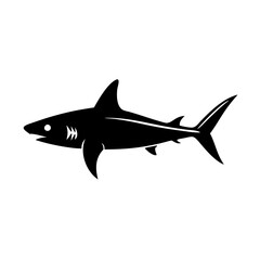Fototapeta premium mako shark icon, mako shark silhouette vector illustration-simple silhouette illustration of mako shark, perfect for mako shark logos and icons