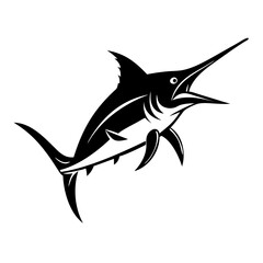 blue marlin icon, blue marlin silhouette vector illustration-simple silhouette illustration of blue marlin, perfect for blue marlin logos and icons
