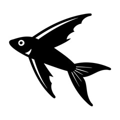 flying fish icon, flying fish silhouette vector illustration-simple silhouette illustration of flying fish, perfect for flying fish logos and icons