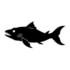 wolf fish icon, wolf fish silhouette vector illustration-simple silhouette illustration of wolf fish, perfect for wolf fish logos and icons