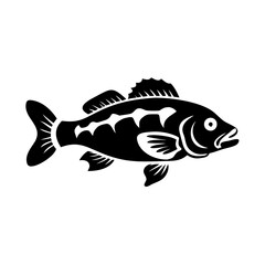 peacock bass icon, peacock bass silhouette vector illustration-simple silhouette illustration of peacock bass, perfect for peacock bass logos and icons