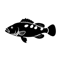 peacock bass icon, peacock bass silhouette vector illustration-simple silhouette illustration of peacock bass, perfect for peacock bass logos and icons