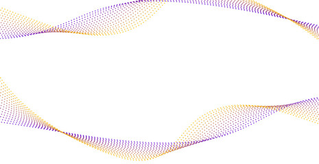 Colorful Particle Wave Pattern On White Background. Technology Banner. Vector Illustration. Abstract Business Wallpaper