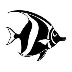 moorish idol icon, moorish idol silhouette vector illustration-simple silhouette illustration of moorish idol, perfect for moorish idol logos and icons