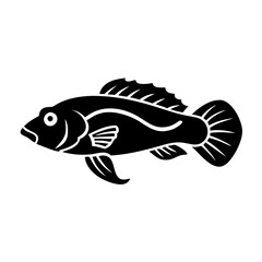 goby fish icon, goby fish silhouette vector illustration-simple silhouette illustration of goby fish, perfect for goby fish logos and icons