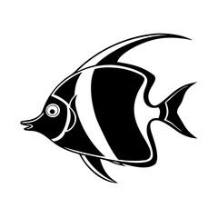 moorish idol icon, moorish idol silhouette vector illustration-simple silhouette illustration of moorish idol, perfect for moorish idol logos and icons