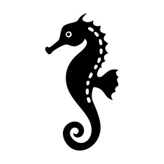 seahorse icon, seahorse silhouette vector illustration-simple silhouette illustration of seahorse, perfect for seahorse logos and icons