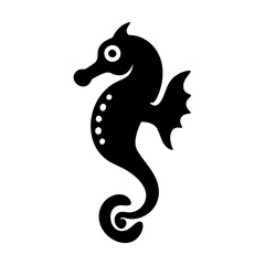 Fototapeta premium seahorse icon, seahorse silhouette vector illustration-simple silhouette illustration of seahorse, perfect for seahorse logos and icons