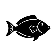 triggerfish icon, triggerfish silhouette vector illustration-simple silhouette illustration of triggerfish, perfect for triggerfish logos and icons