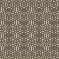 simple abstract light brown colour gexagon honeycomb semless pattern with a brown background