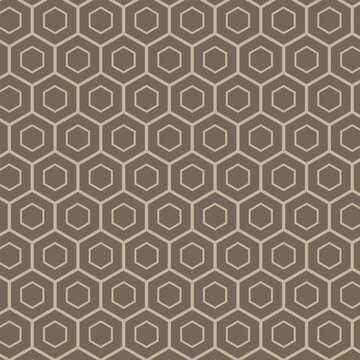 simple abstract light brown colour gexagon honeycomb semless pattern with a brown background