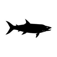 tarpon icon, tarpon silhouette vector illustration-simple silhouette illustration of tarpon, perfect for tarpon logos and icons