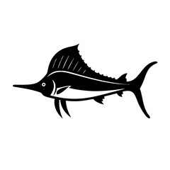 sailfish icon, sailfish silhouette vector illustration-simple silhouette illustration of sailfish, perfect for sailfish logos and icons