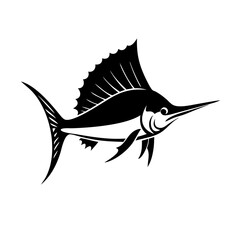 sailfish icon, sailfish silhouette vector illustration-simple silhouette illustration of sailfish, perfect for sailfish logos and icons