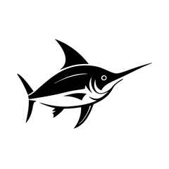 marlin icon, marlin silhouette vector illustration-simple silhouette illustration of marlin, perfect for marlin logos and icons