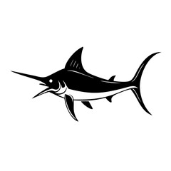 marlin icon, marlin silhouette vector illustration-simple silhouette illustration of marlin, perfect for marlin logos and icons