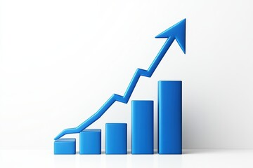 Graphic layout showcasing upward trend chart for advertising on financial success