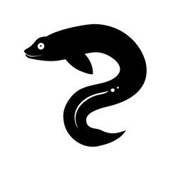 eel icon, eel silhouette vector illustration-simple silhouette illustration of eel, perfect for eel logos and icons