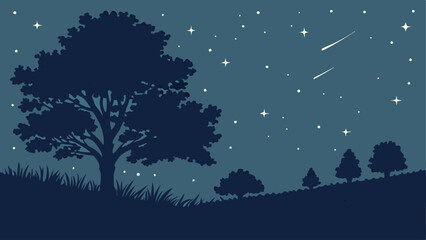 winter night landscape