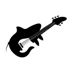 Obraz premium bass icon, bass silhouette vector illustration-simple silhouette illustration of bass, perfect for bass logos and icons
