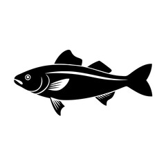 haddock icon, haddock silhouette vector illustration-simple silhouette illustration of haddock, perfect for haddock logos and icons