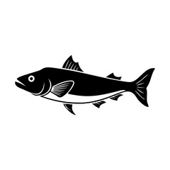 haddock icon, haddock silhouette vector illustration-simple silhouette illustration of haddock, perfect for haddock logos and icons