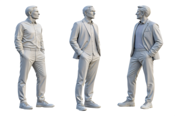 3d rendering illustration of human collection 3d rendering isolated on white background