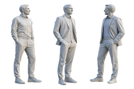 3d rendering illustration of human collection 3d rendering isolated on white background