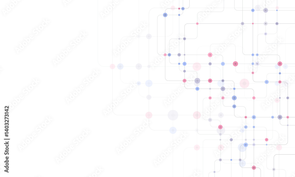 Poster circuit connect lines and dots. network technology and connection concept. decentralized network nod