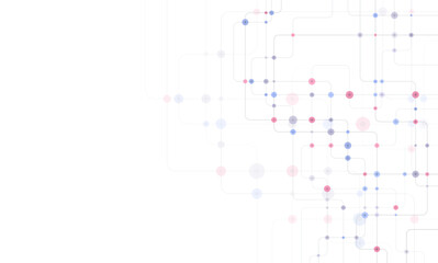 Circuit connect lines and dots. Network technology and Connection concept. Decentralized network nodes connections
