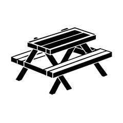 picnic table icon, picnic table silhouette vector illustration-simple silhouette illustration of picnic table, perfect for picnic table logos and icons