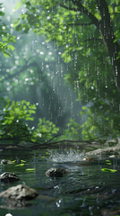 Fototapeta premium Rain Drops Background Vertical