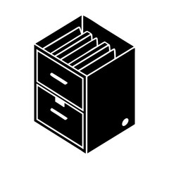filing cabinet icon, filing cabinet silhouette vector illustration-simple silhouette illustration of filing cabinet, perfect for filing cabinet logos and icons