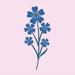a many  beautiful flowers design art doodle 