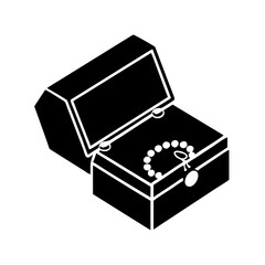 jewelry box icon, jewelry box silhouette vector illustration-simple silhouette illustration of jewelry box, perfect for jewelry box logos and icons