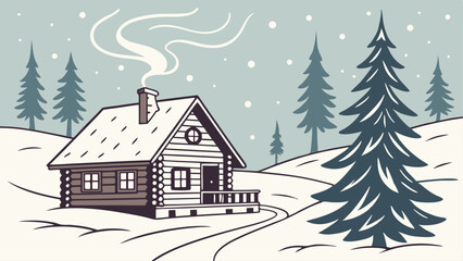 winter landscape with house