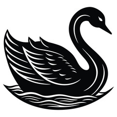 Obraz premium black swan vector