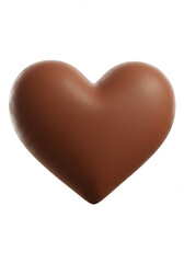 3D Brown Heart Symbol with Soft Leather Texture on White Background