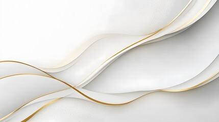Elegant White and Gold Abstract Layered Wave Background Designe,Generative Ai