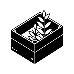 planter box icon, planter box silhouette vector illustration-simple silhouette illustration of planter box, perfect for planter box logos and icons