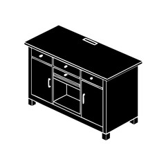 kitchen island icon, kitchen island silhouette vector illustration-simple silhouette illustration of kitchen island, perfect for kitchen island logos and icons