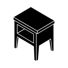 side table icon, side table silhouette vector illustration-simple silhouette illustration of side table, perfect for side table logos and icons