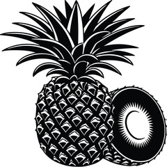 Pineapple silhouette icon vector image (24).eps